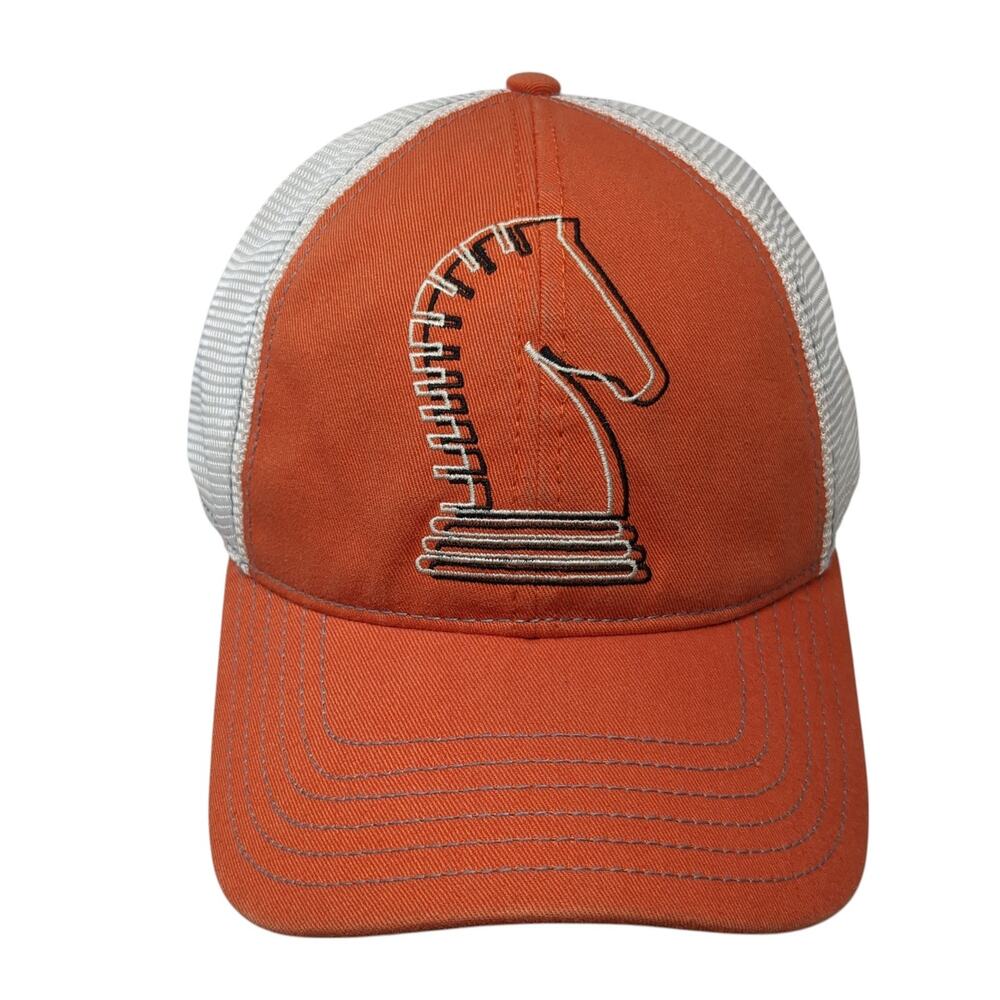 Classic Equine Paly To Win Strapback Trucker Hat Orange One Size Adjustable